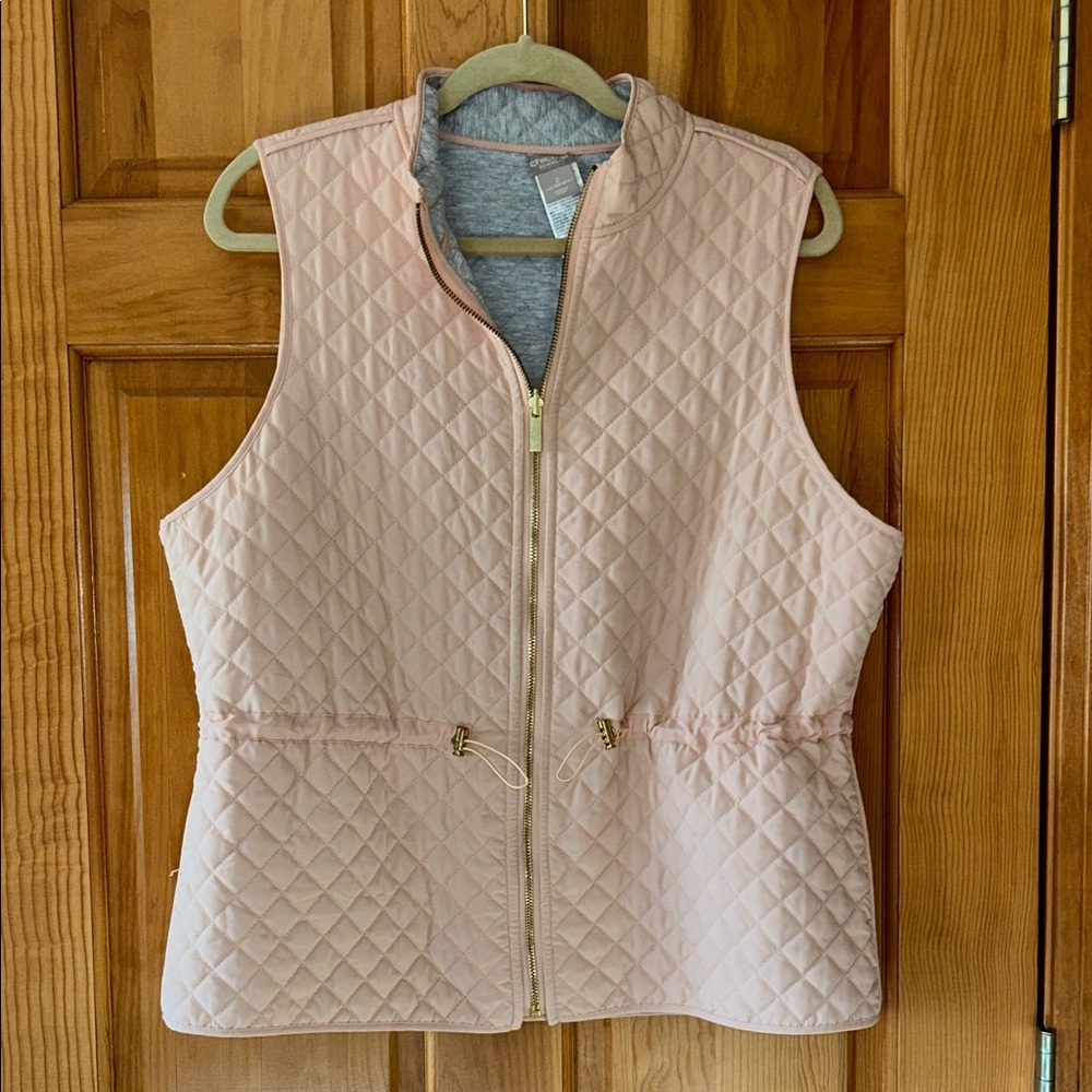 Chico’s Reversible Peach/Gray Quilted Vest